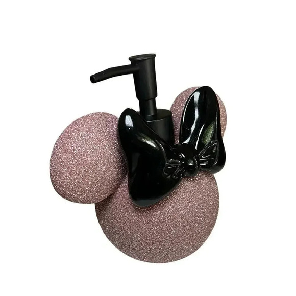 NWB Disney Minnie Mouse Lotion/Soap Dispenser Pump Rose Gold Glitter - Picture 3 of 5